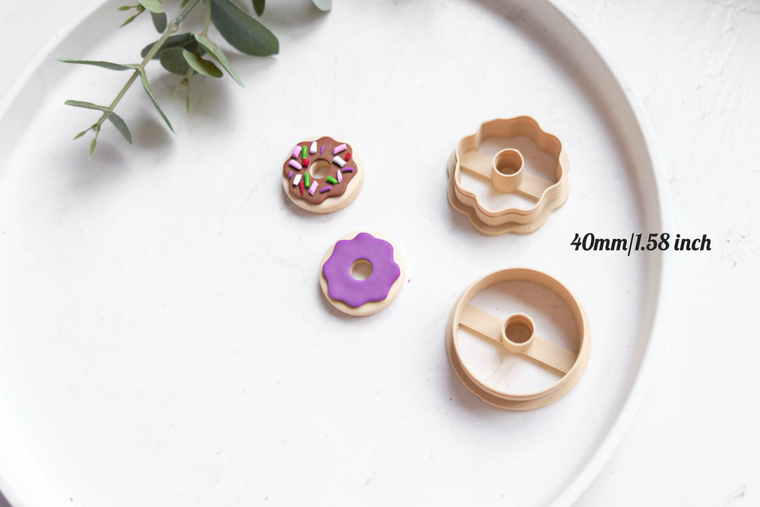 Donuts Clay Cutter 2pc set, Organic Clay Donut cutter, Earring Cutters, Clay Cutters, LiiCutters, Cutter Set, Donut Cutter