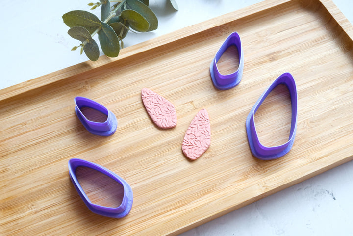 Abstract Basic Shape Polymer Play cutter, Organic Shape Polymer Clay cutter, Geometric earrings, Embossed clay cutter, Scalloped arch cutter