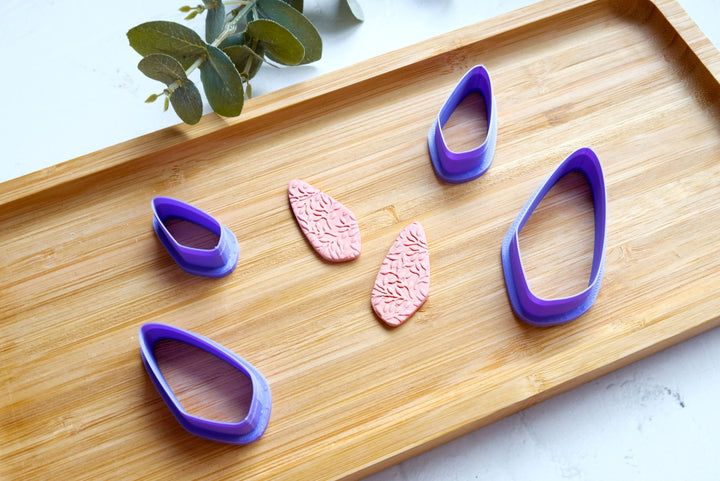 Abstract Basic Shape Polymer Play cutter, Organic Shape Polymer Clay cutter, Geometric earrings, Embossed clay cutter, Scalloped arch cutter