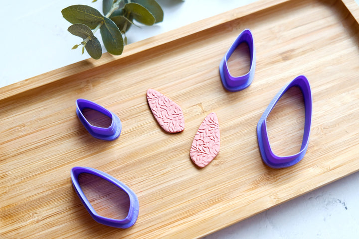 Abstract Basic Shape Polymer Play cutter, Organic Shape Polymer Clay cutter, Geometric earrings, Embossed clay cutter, Scalloped arch cutter