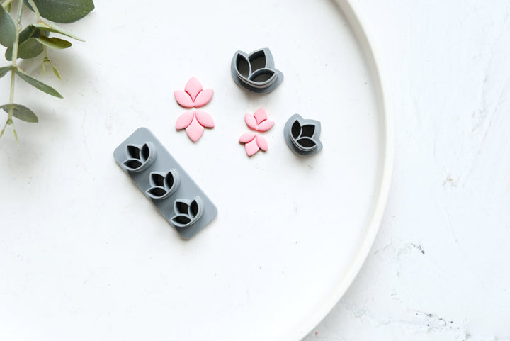 Flower Stud Polymer Clay Mini Cutters, Floral Clay Cutter, Stud earring clay cutter, Lotus Clay Cutters, Daisy earrings, Mushroom cutter