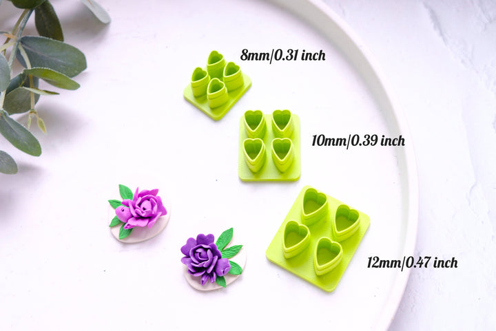 Mini flower leaf polymer clay cutter, Mini peony leaf cutter, Peony earrings, Stud Flower earring, Micro Flower Earring cutter