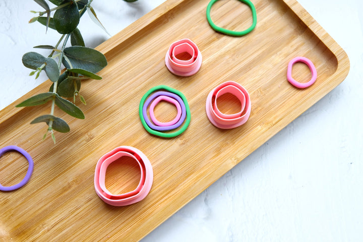 Thin Hoop Cutter Set of 3, Polymer Clay hoop Cutter set of 3, Polymer clay tool, Earring making tool, Clay stamp