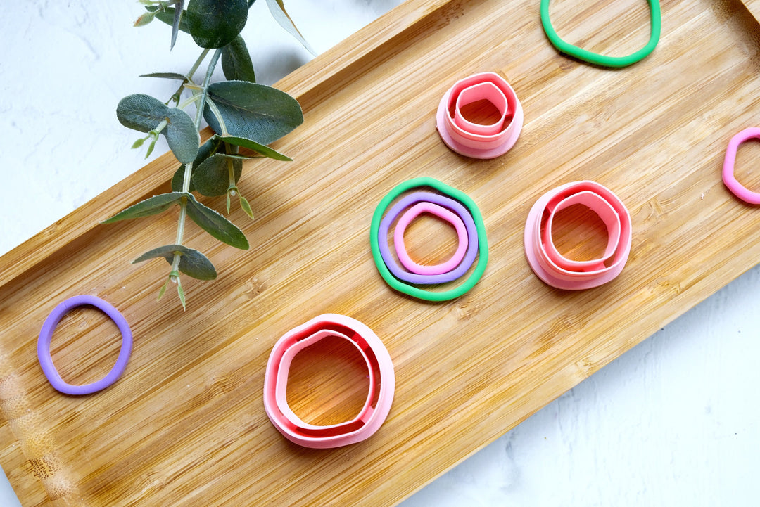 Thin Hoop Cutter Set of 3, Polymer Clay hoop Cutter set of 3, Polymer clay tool, Earring making tool, Clay stamp