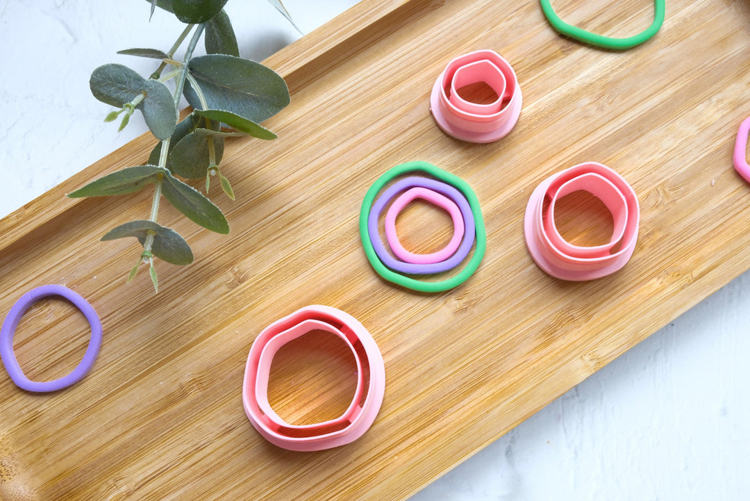 Thin Hoop Cutter Set of 3, Polymer Clay hoop Cutter set of 3, Polymer clay tool, Earring making tool, Clay stamp