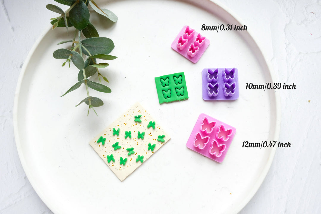 Mini butterfly polymer clay cutter, Embossed butterfly cutter, Butterfly earrings, Stud Butterfly earring, Micro Butterfly Earring cutter