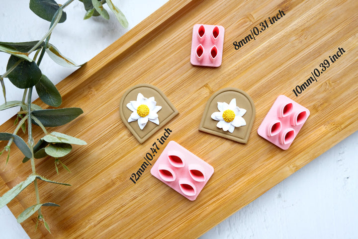 Mini Daisy flower leaf polymer clay cutter, Daisy petal leaf cutter, Daisy earrings, Stud Flower earring, Micro Flower Earring cutter