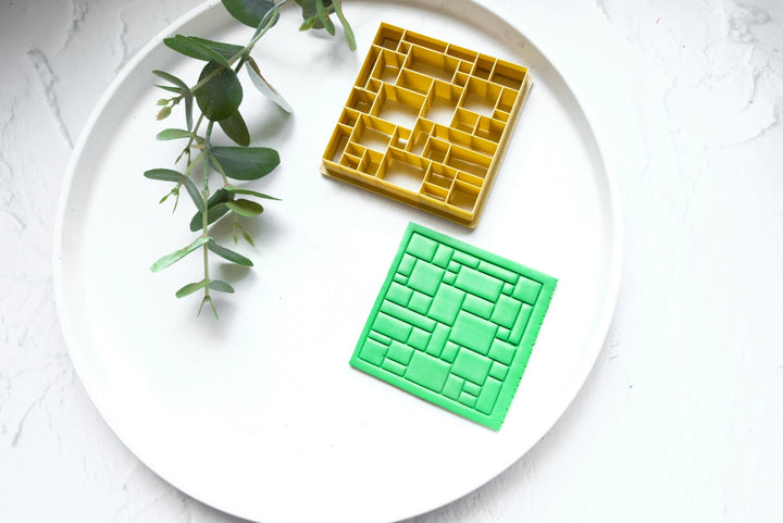 Brick Texture Polymer Clay Cutter: Earring Tile Making Tool