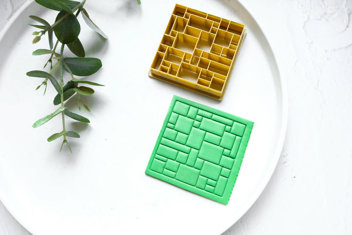 Brick Texture Polymer Clay Cutter: Earring Tile Making Tool