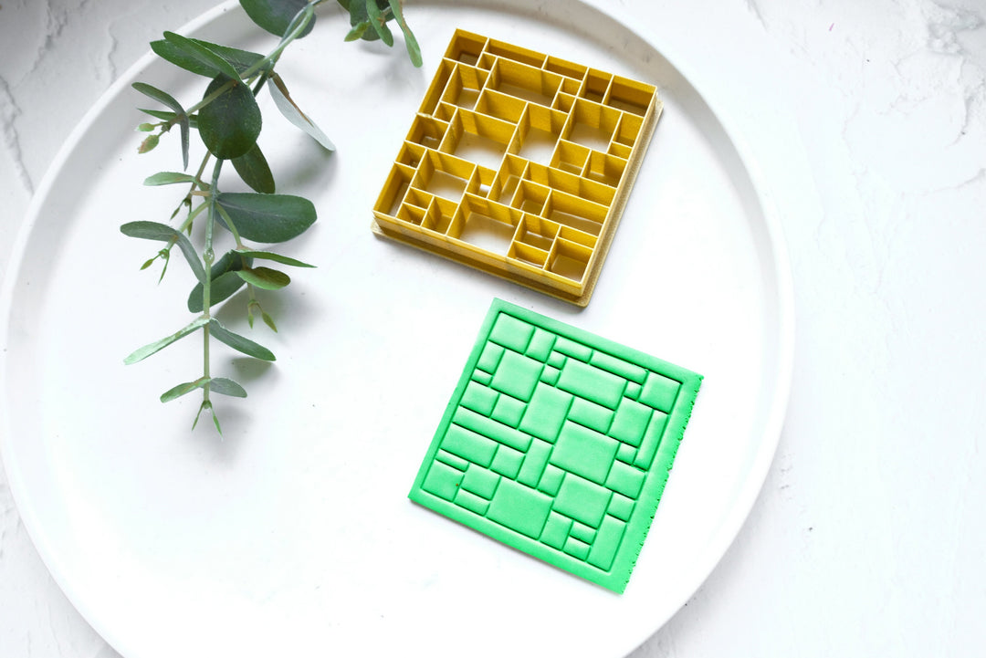 Brick Texture Polymer Clay Cutter: Earring Tile Making Tool