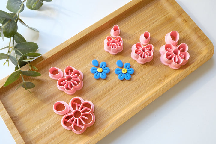 Forget Me Not Flower polymer clay cutter set ( 2pc), Flower Clay cutter set, Flower earrings, Daisy earrings, Flower clay cutterset