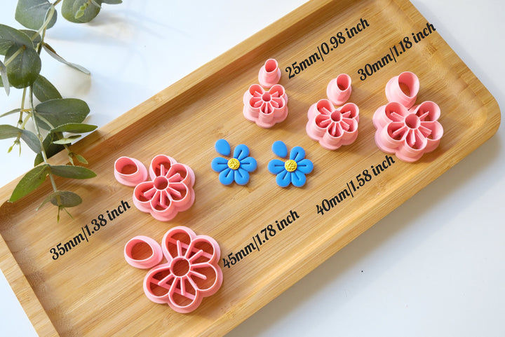 Forget Me Not Flower polymer clay cutter set ( 2pc), Flower Clay cutter set, Flower earrings, Daisy earrings, Flower clay cutterset