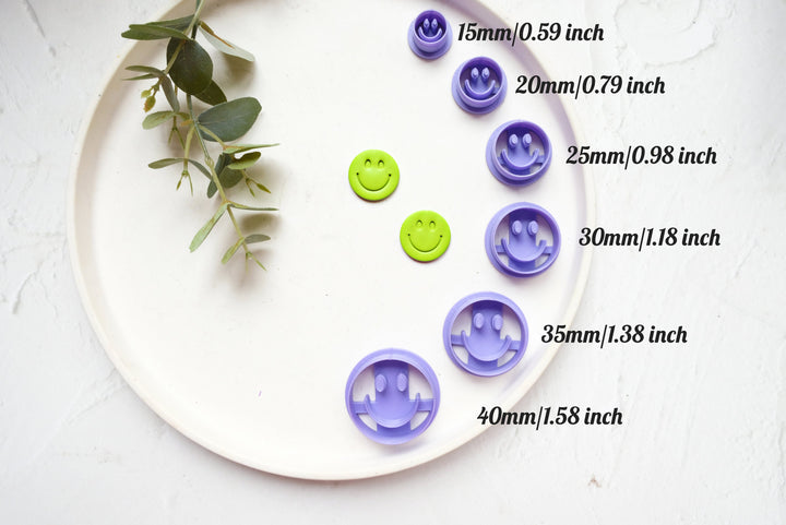 Face with Smile polymer clay cutter, Emoji Polymer Clay Cutter, Smiley earrings, Scallop clay cutter, Emoji Earring cutter