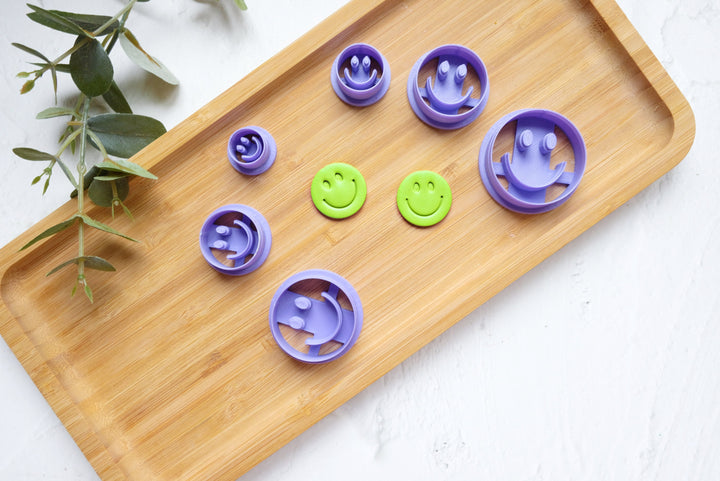 Face with Smile polymer clay cutter, Emoji Polymer Clay Cutter, Smiley earrings, Scallop clay cutter, Emoji Earring cutter