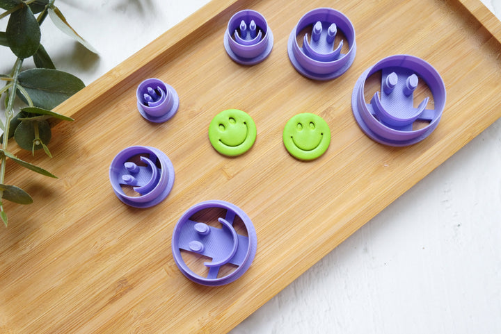 Face with Smile polymer clay cutter, Emoji Polymer Clay Cutter, Smiley earrings, Scallop clay cutter, Emoji Earring cutter