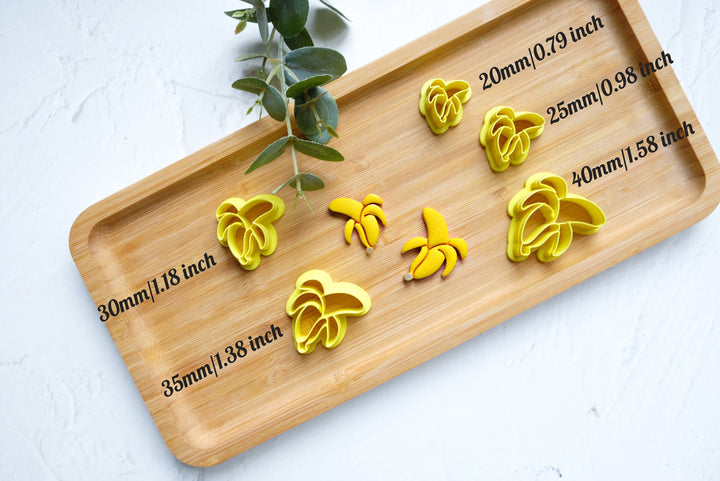 Banana Clay Cutter, Fruit earring cutter, Open Banana Clay Cutter, Summer Clay Cutters, Banana earrings, Polymer clay cutter set