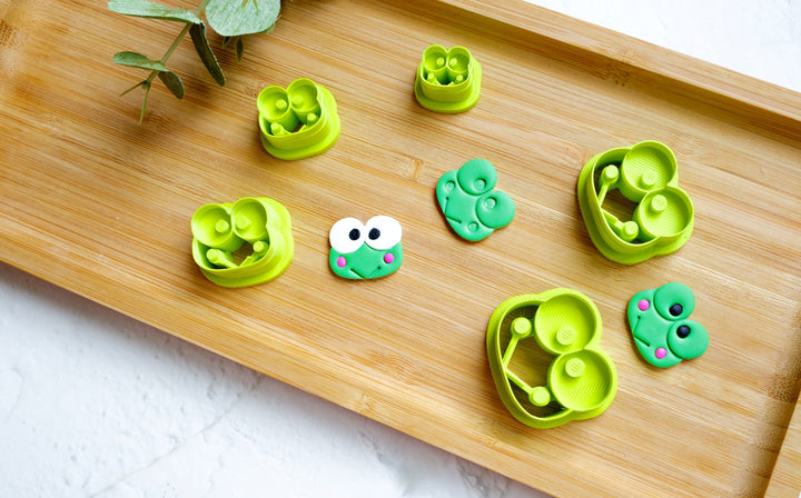 Frog Polymer Clay Cutter, Frog Polymer clay cutter, Frog earrings, Earring clay cutter, Frog Character Clay cutter