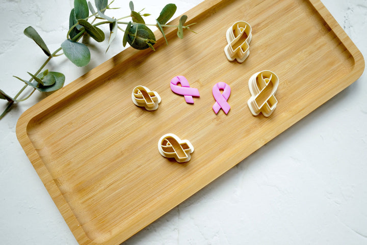 Pink ribbon clay cutter (B), Awareness Ribbon, 3d printed cutters, earring cutters, jewellery cutter, polymer clay tools, clay shape cutters