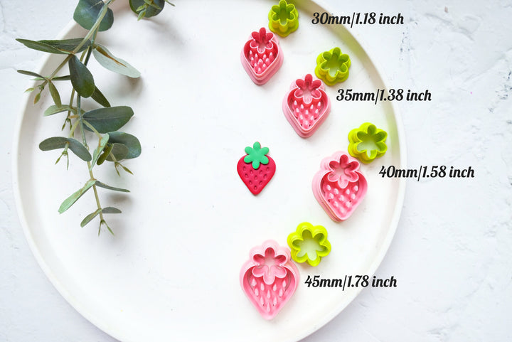 Strawberry clay cutter (B), Berry earring cutter, Summer clay cutter, Summer Clay Cutters, Strawberry earrings, Polymer clay cutter set