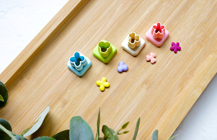 Mini Flower Polymer Clay Cutter set (4pc), Daisy flower cutter, Dandelion earrings, Stud Flower earring, Micro Flower Earring cutter