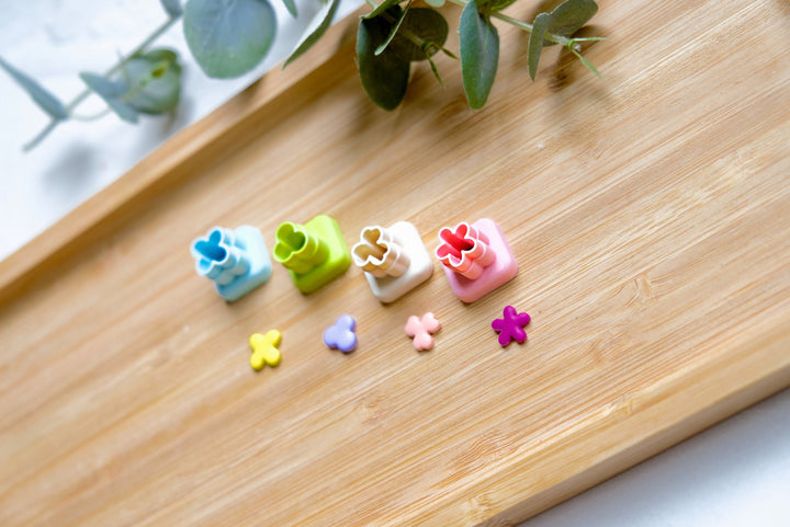 Mini Flower Polymer Clay Cutter set (4pc), Daisy flower cutter, Dandelion earrings, Stud Flower earring, Micro Flower Earring cutter