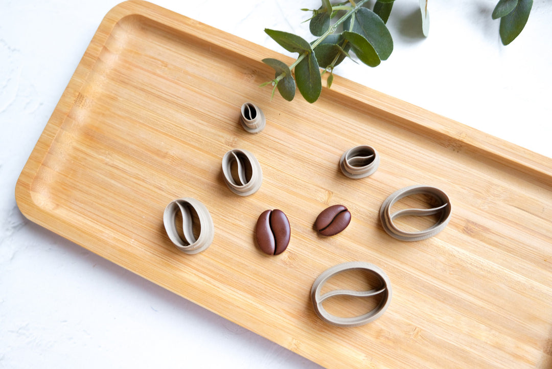 Coffee Bean Polymer Clay Cutter, Coffee earring cutter, Scallop clay cutter, Summer Clay Cutters, Polymer clay cutter set