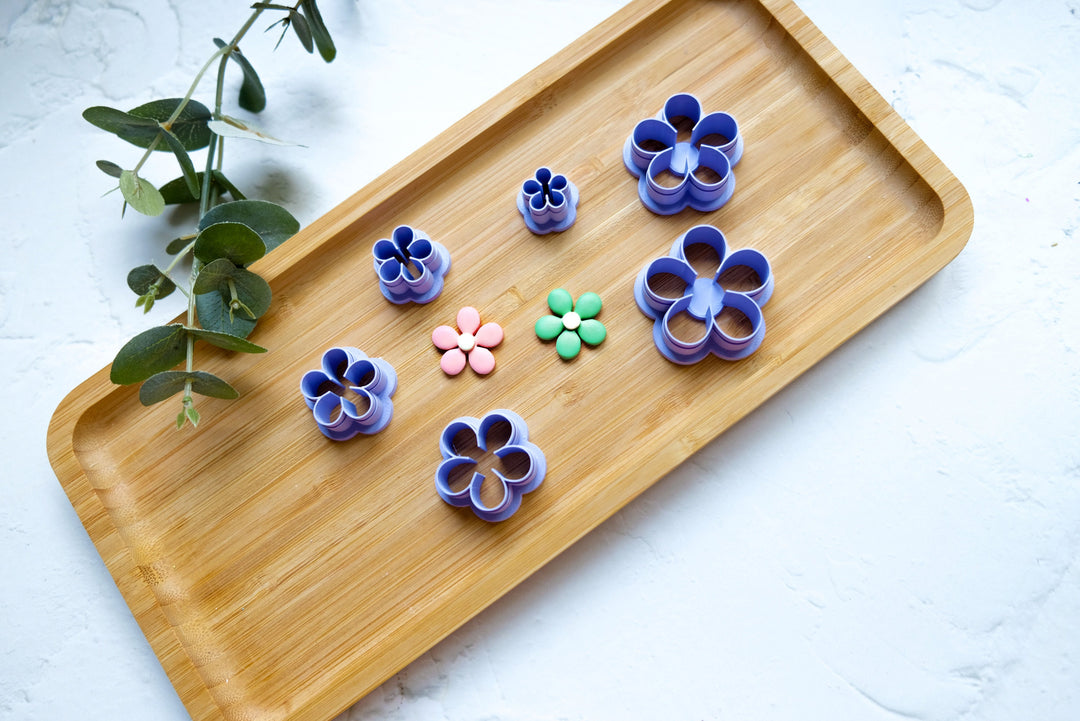 Daisy Flower Polymer clay cutter, Flower Earring cutter, Flower earrings, Scallop clay cutter, Face Earring cutter, Summer earring cutters