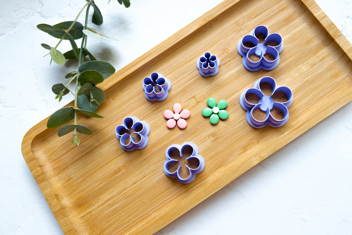 Daisy Flower Polymer clay cutter, Flower Earring cutter, Flower earrings, Scallop clay cutter, Face Earring cutter, Summer earring cutters