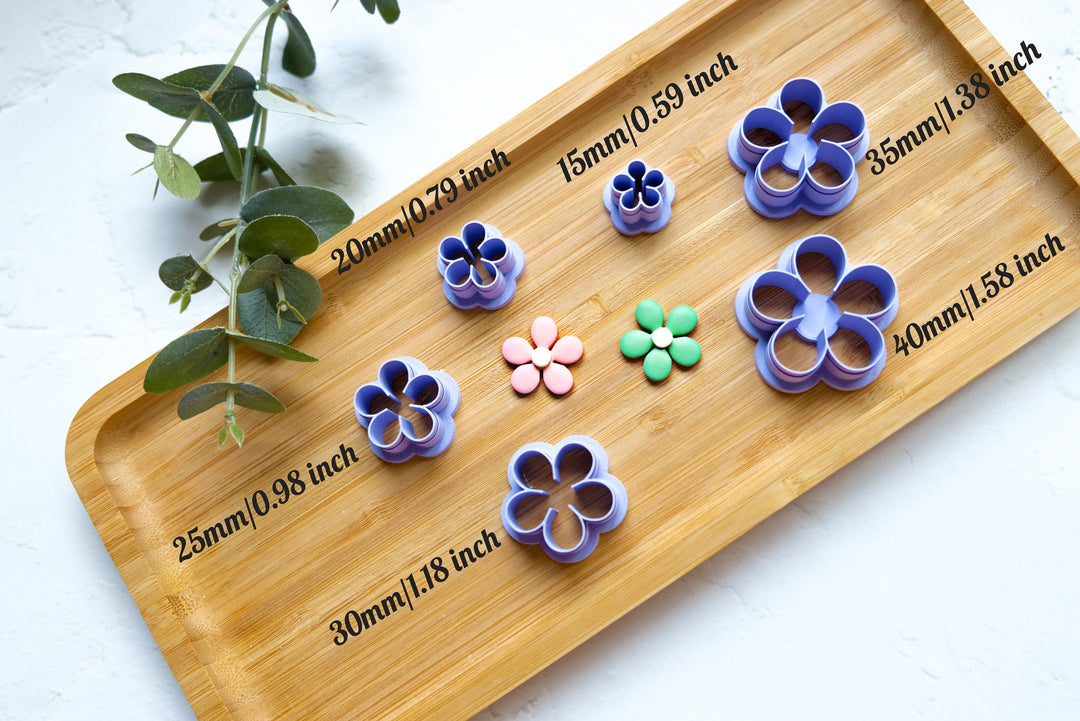 Daisy Flower Polymer clay cutter, Flower Earring cutter, Flower earrings, Scallop clay cutter, Face Earring cutter, Summer earring cutters