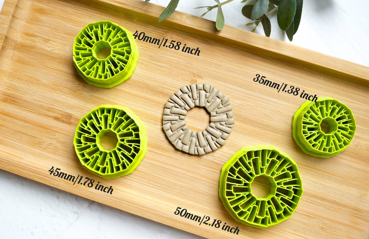 Rattan Circle Polymer Clay Cutter, Rattan Donut Clay earring Cutter, Geometric cutter, Circle clay cutter, Earring making tool