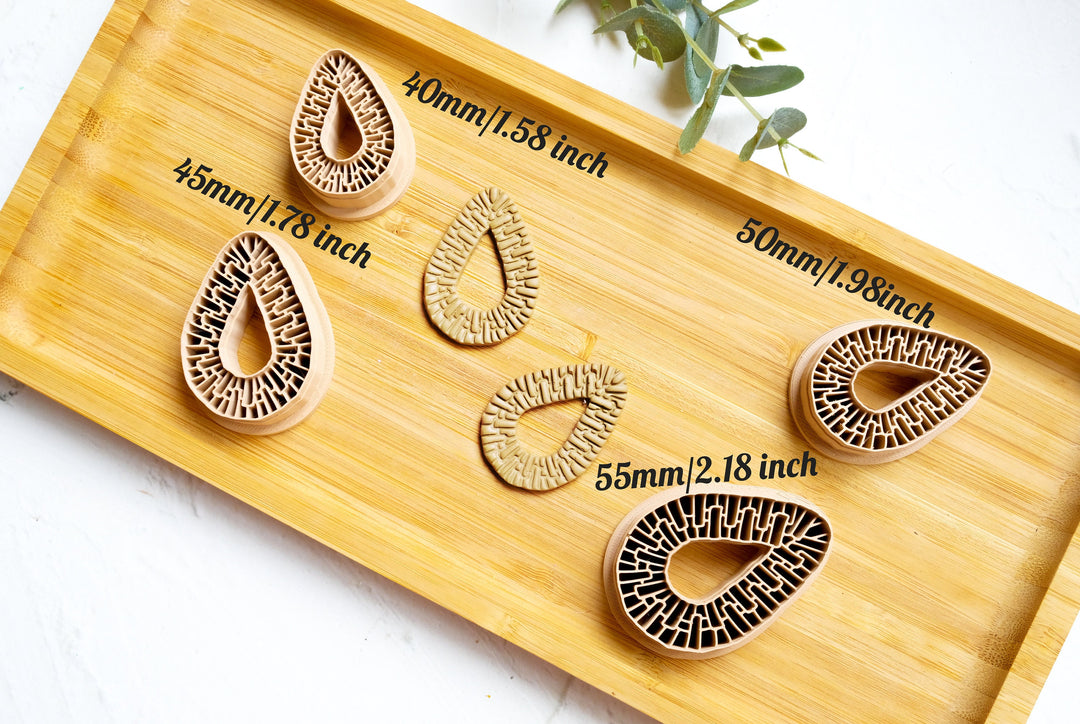 Rattan Drop Polymer Clay Cutter, Rattan Donut Clay earring Cutter, Geometric cutter, Circle clay cutter, Earring making tool