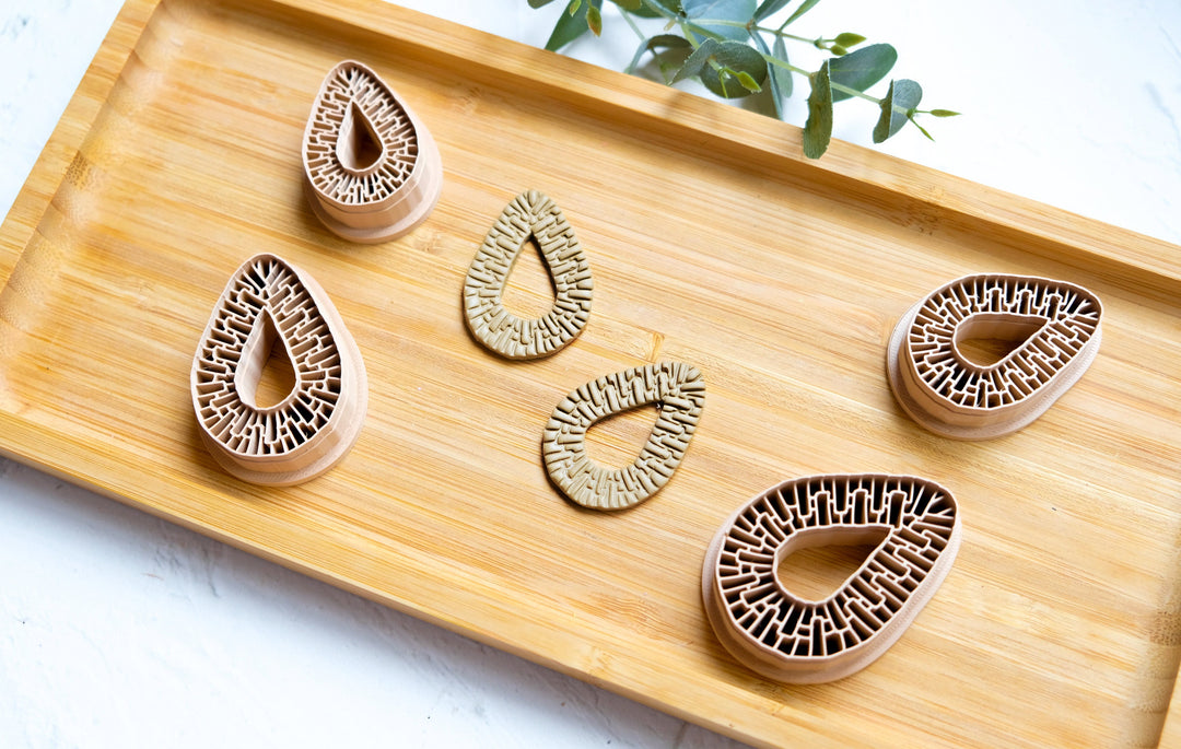 Rattan Drop Polymer Clay Cutter, Rattan Donut Clay earring Cutter, Geometric cutter, Circle clay cutter, Earring making tool