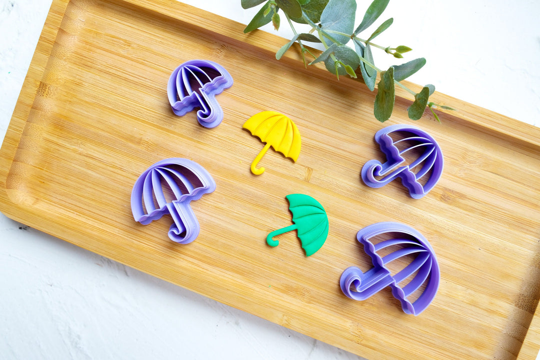 Autumn Umbrella Polymer Clay Cutter, Umbrella clay earrings, Fall clay cutter, Scallop clay cutter, Nature Earring cutter