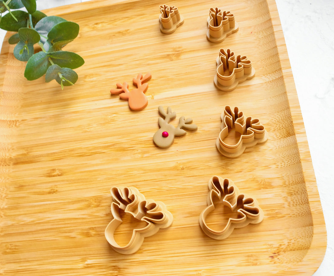 Reindeer Polymer Clay Cutter, Rudolph Polymer Clay Cutter, Christmas earrings, Christmas Deer clay cutter