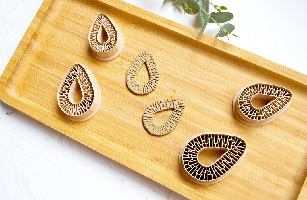 Rattan Drop Polymer Clay Cutter, Rattan Donut Clay earring Cutter, Geometric cutter, Circle clay cutter, Earring making tool