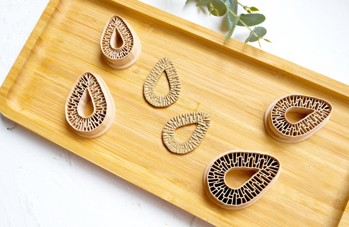 Rattan Drop Polymer Clay Cutter, Rattan Donut Clay earring Cutter, Geometric cutter, Circle clay cutter, Earring making tool