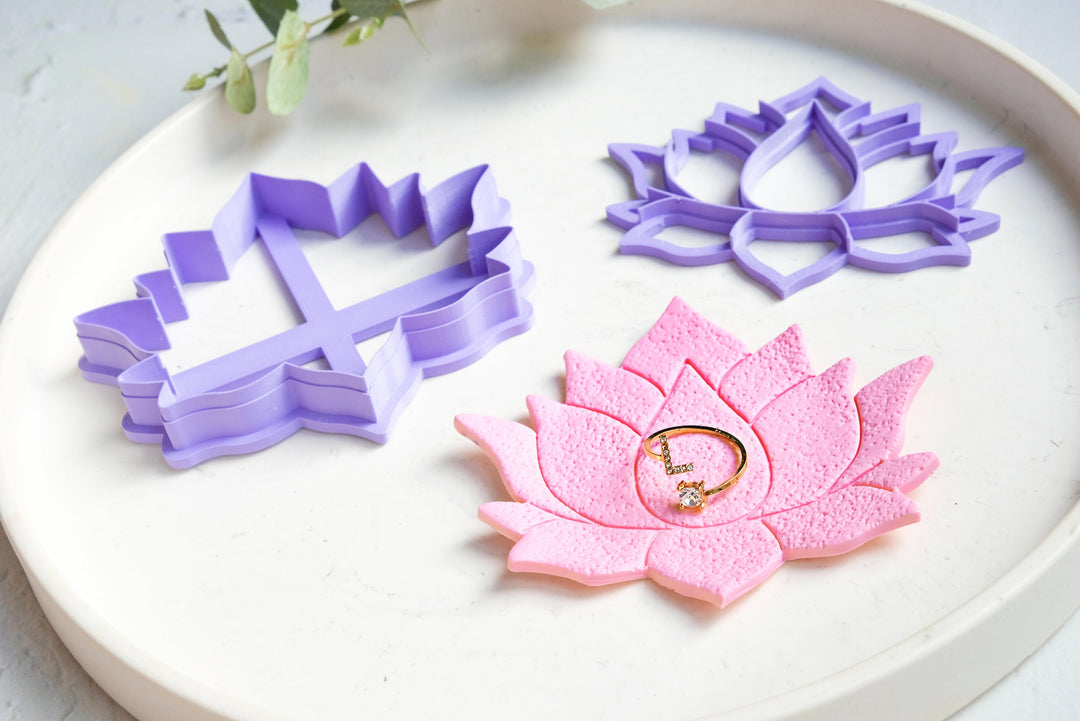 Lotus Flower Trinket Dish Polymer Clay Cutter, Flower Dish Clay cutter, Trinket Dish Cutter, Trinket Dish Summer Flower Clay Cutter