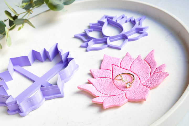 Lotus Flower Trinket Dish Polymer Clay Cutter, Flower Dish Clay cutter, Trinket Dish Cutter, Trinket Dish Summer Flower Clay Cutter