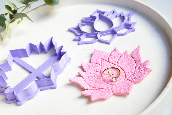 Lotus Flower Trinket Dish Polymer Clay Cutter, Flower Dish Clay cutter, Trinket Dish Cutter, Trinket Dish Summer Flower Clay Cutter