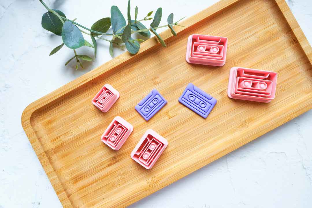 Cassette Polymer clay cutter, Audio Cassette Polymer Clay Cutter, Cassette Tape Clay Cutter, Scallop clay cutter, Back to 90's Earrings