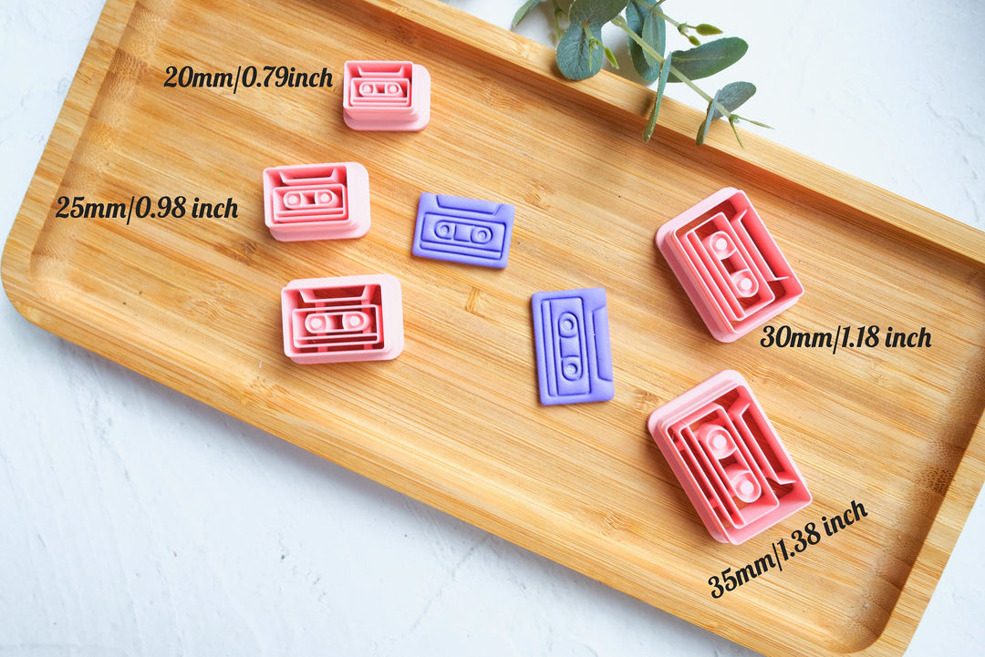 Cassette Polymer clay cutter, Audio Cassette Polymer Clay Cutter, Cassette Tape Clay Cutter, Scallop clay cutter, Back to 90's Earrings