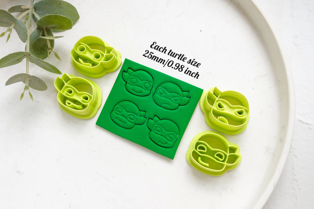 Turtles Polymer Clay Cutter 4 pc Set, Teenage Mutant Ninja Turtles Polymer Clay Cutter, Leonardo, Donatello, Raphael and Michelangelo