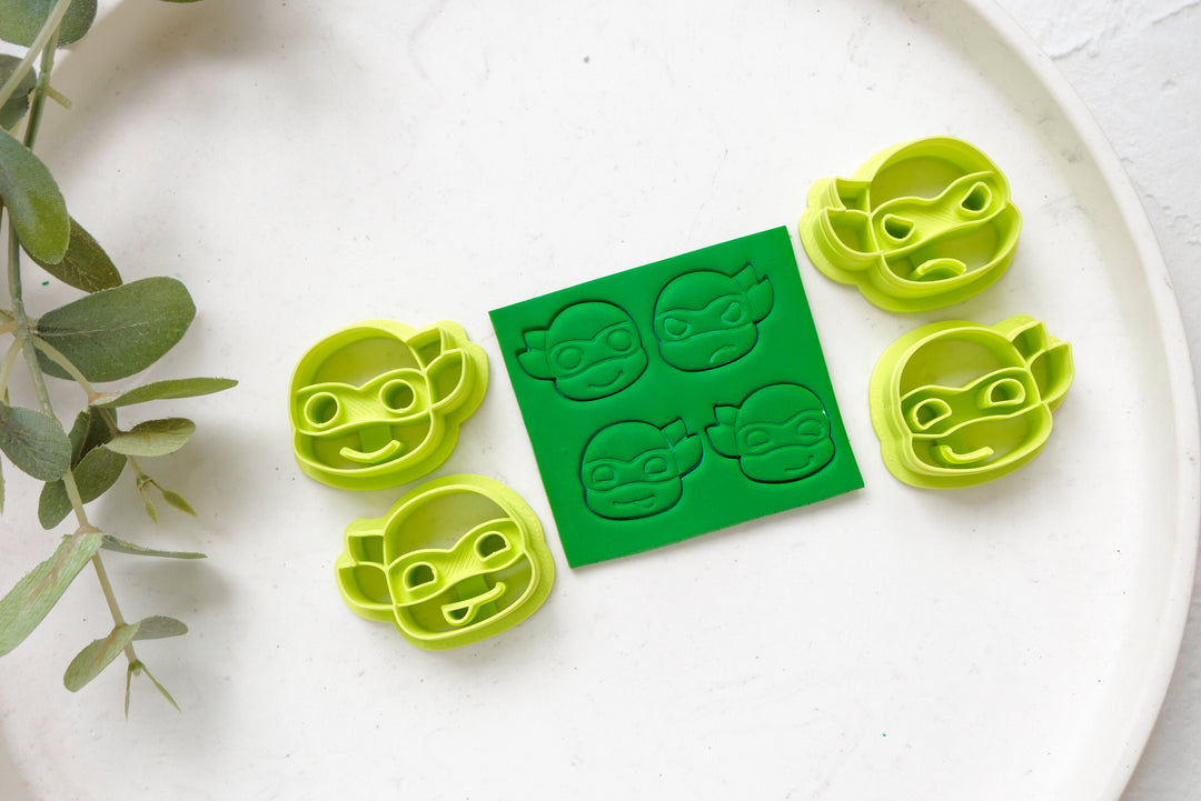 Turtles Polymer Clay Cutter 4 pc Set, Teenage Mutant Ninja Turtles Polymer Clay Cutter, Leonardo, Donatello, Raphael and Michelangelo