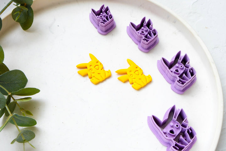 Pikachu Polymer Clay Cutter, Pokemon Polymer Clay Cutter, Pokemon clay earring, Earring clay cutter, Dough cutter, Cat sugar cookie cutter