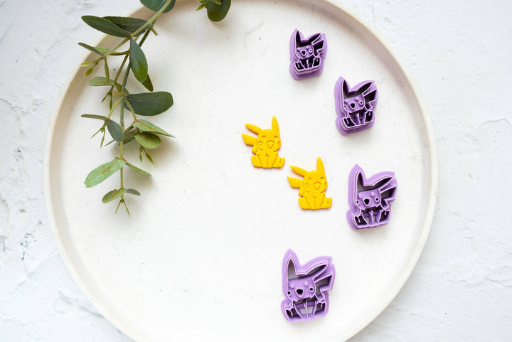 Pikachu Polymer Clay Cutter, Pokemon Polymer Clay Cutter, Pokemon clay earring, Earring clay cutter, Dough cutter, Cat sugar cookie cutter