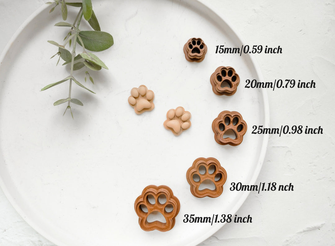 Dog Paw Polymer Clay Cutter, Paw Clay Earrings, Dog cookie cutter, Dog clay cutter, Hair clip cutter, Earring cutter, Mini cookie cutter