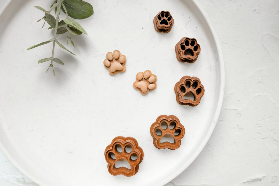 Dog Paw Polymer Clay Cutter, Paw Clay Earrings, Dog cookie cutter, Dog clay cutter, Hair clip cutter, Earring cutter, Mini cookie cutter