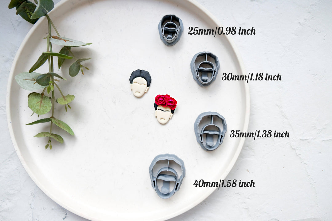 Frida Kahlo Polymer Clay Cutter Set – Face Cutter for Clay Earrings, Boho Portrait Earring Making Tool