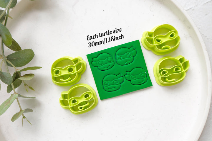 Turtles Polymer Clay Cutter 4 pc Set, Teenage Mutant Ninja Turtles Polymer Clay Cutter, Leonardo, Donatello, Raphael and Michelangelo