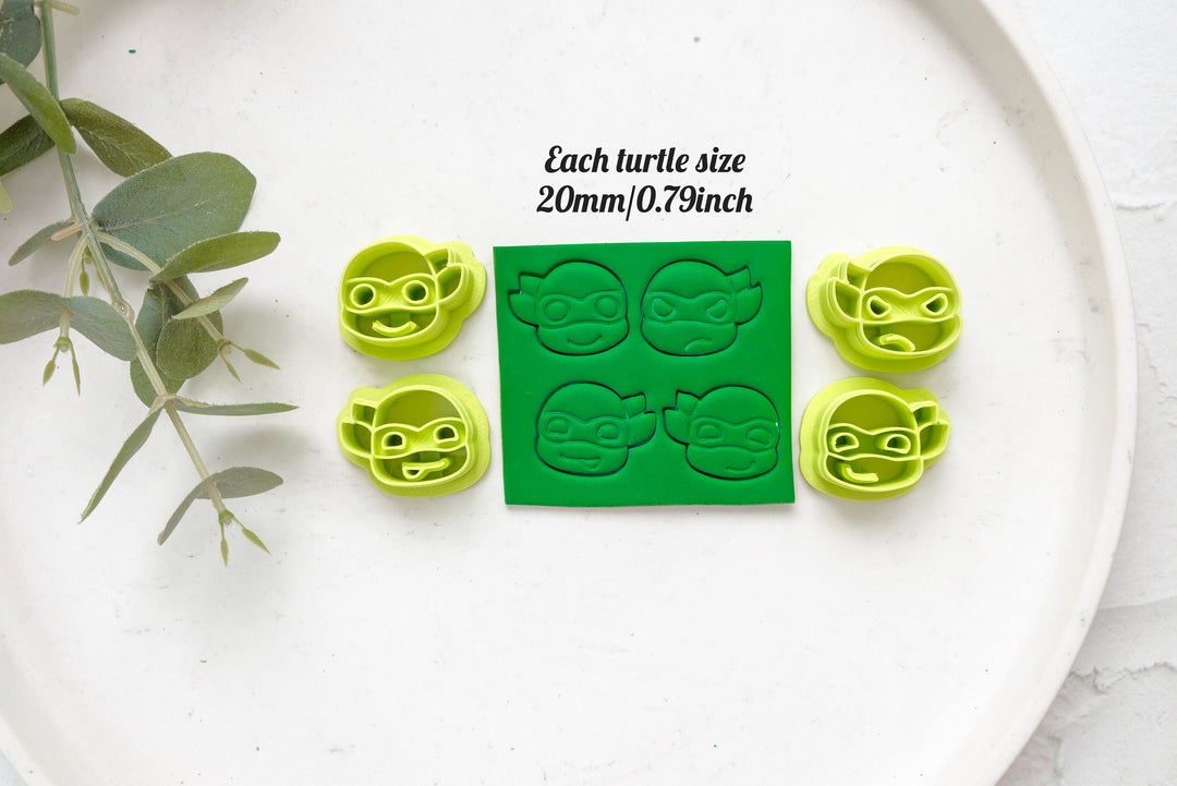 Turtles Polymer Clay Cutter 4 pc Set, Teenage Mutant Ninja Turtles Polymer Clay Cutter, Leonardo, Donatello, Raphael and Michelangelo